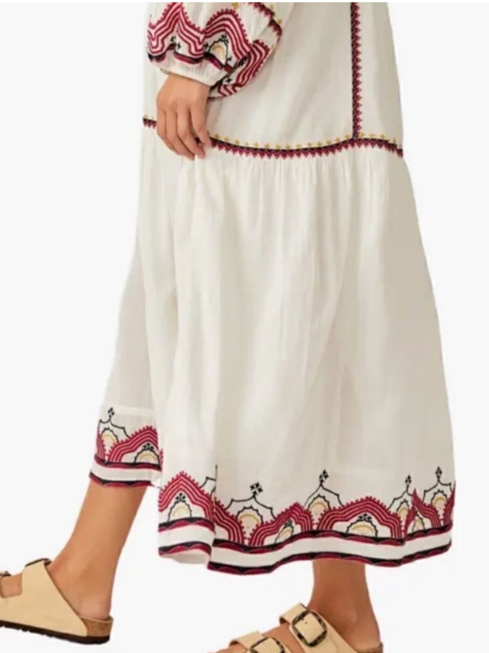 Free People Sweet Escape Boho Embroidered midi dress size M - Picture 13 of 14